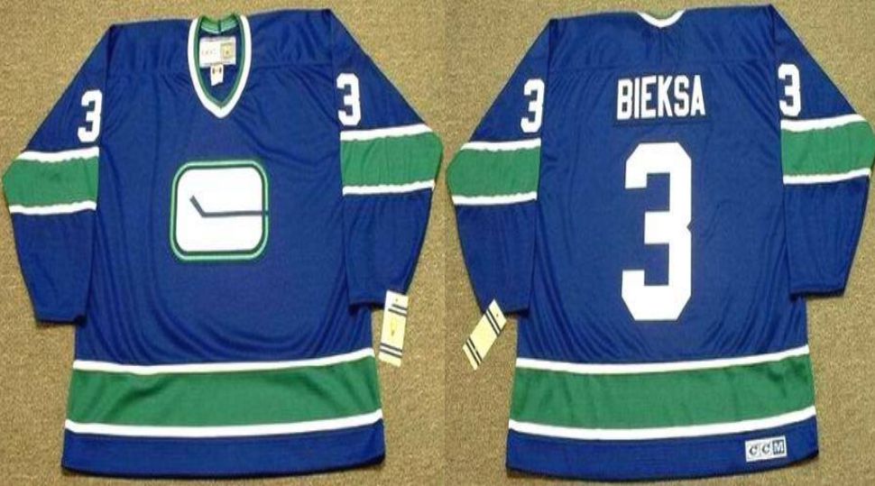 2019 Men Vancouver Canucks 3 Bieksa Blue CCM NHL jerseys